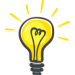 Ícone de lâmpada acesa representando curiosidade ou ideia interessante.