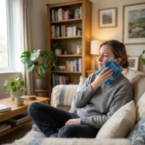 Mulher aplicando compressa fria no rosto para aliviar dor de dente - técnica caseira recomendada por dentistas